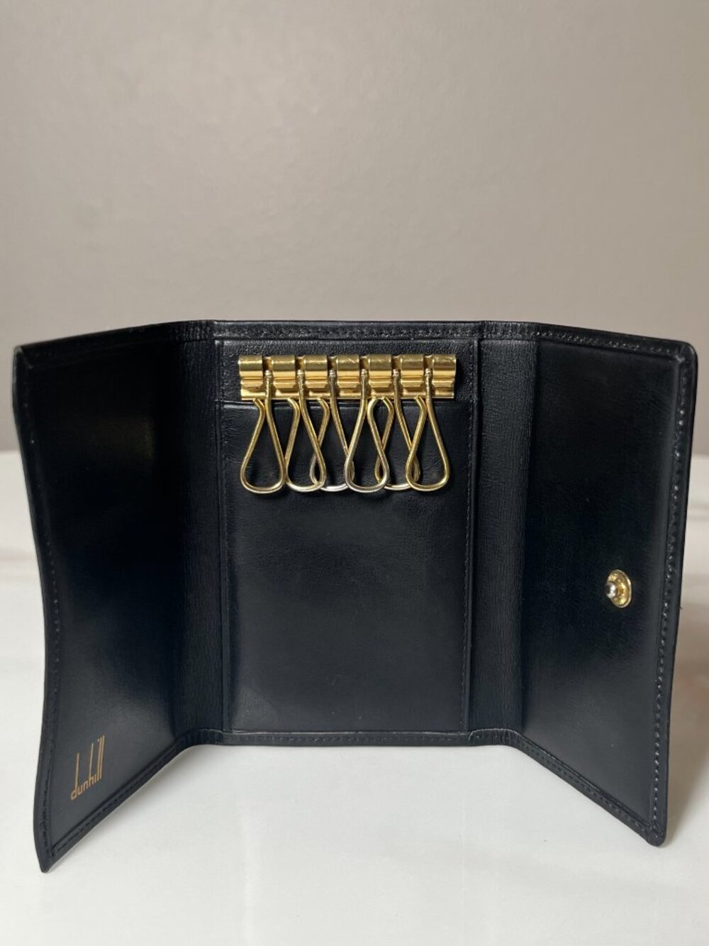 Dunhill Black Leather Vintage Key Holder Case - Picture 3 of 4